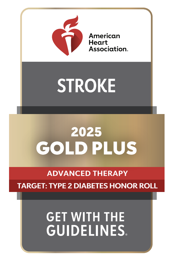 Get with the guidelines stroke gold plus 2025 badge