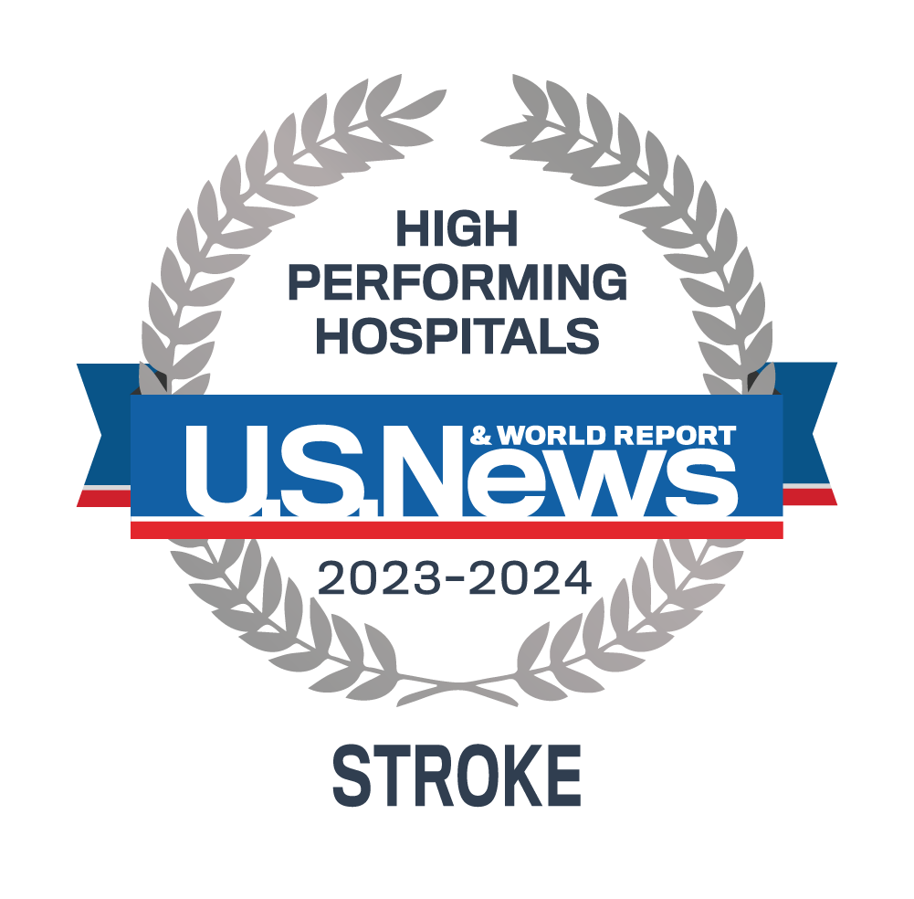 Logotipo de accidentes cerebrovasculares de hospitales de alto rendimiento de US News and World Report